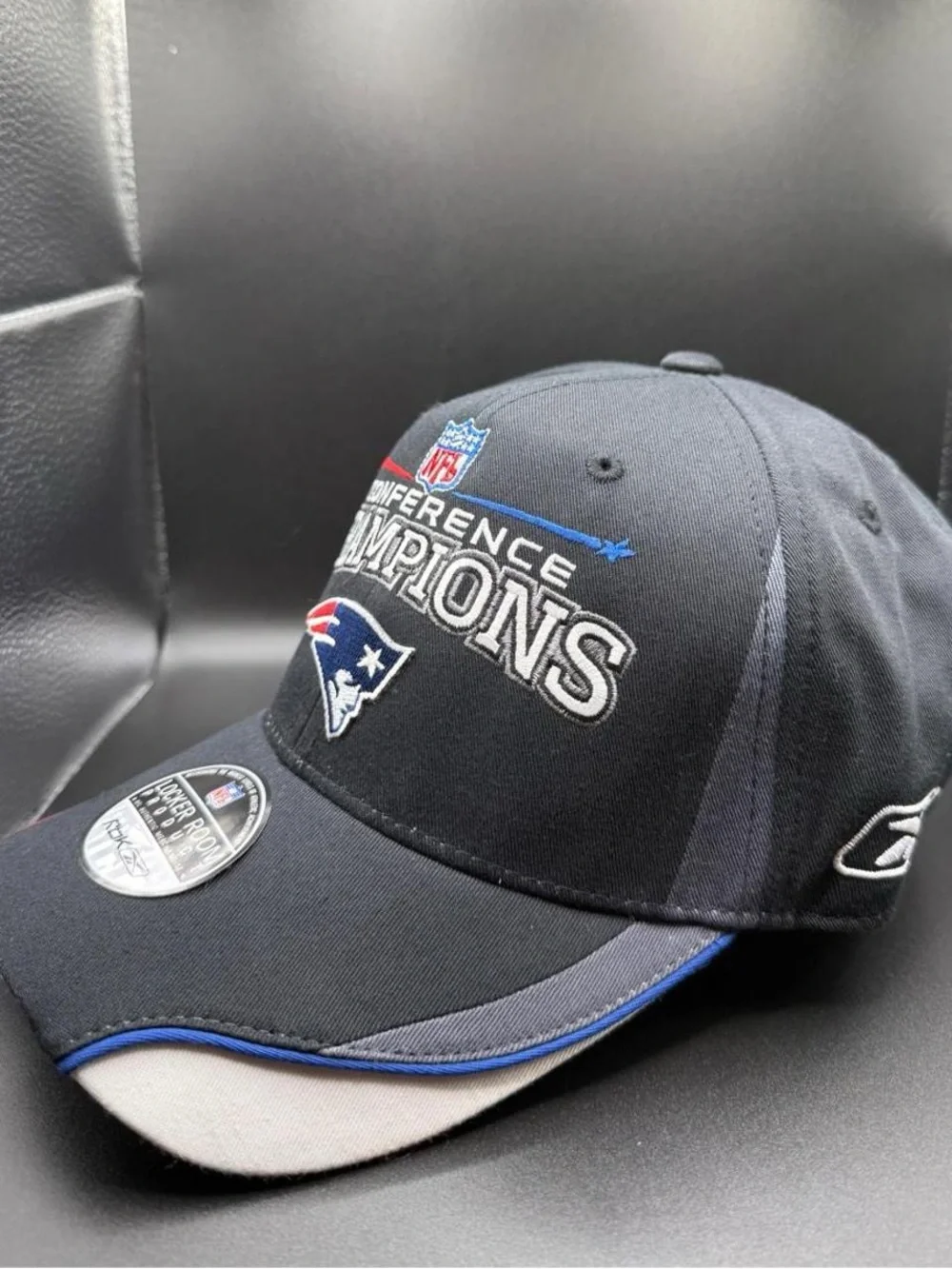 New England Patriots Black Conference Champions Adjustable Cap